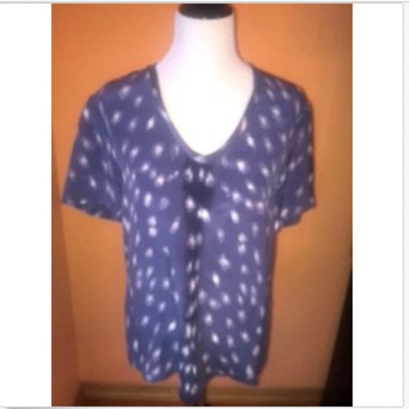 EQUIPMENT Silk Blue White Abstract Blouse SZ S/P - Picture 2 of 4